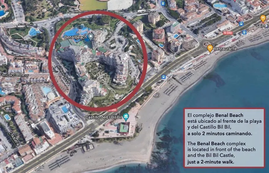 Benal beach suite II, estudio con parque acuático y vistas al mar. Benalmádena Apartamento